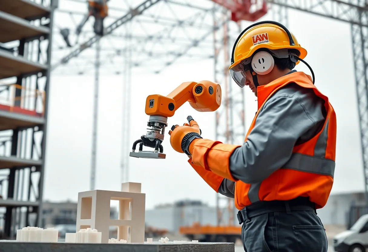 3D printing technology used at a construction site