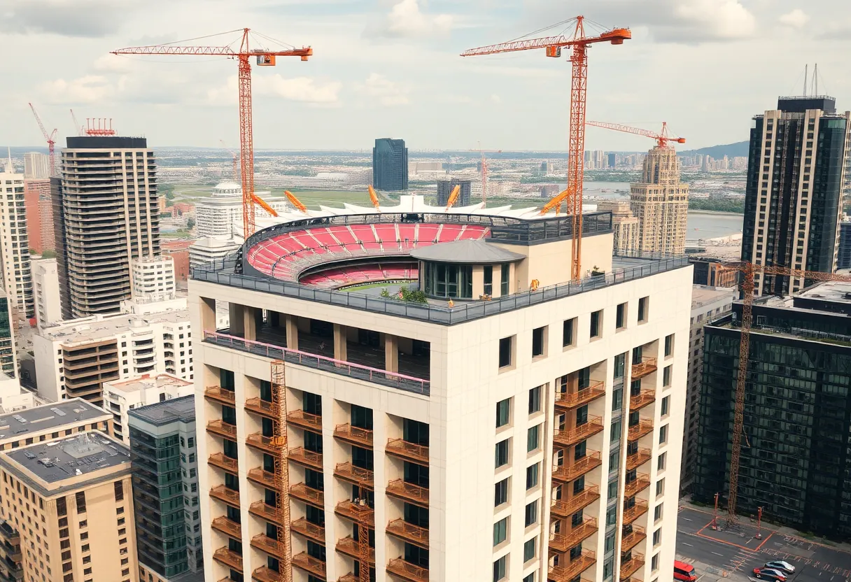 Rendering of AC Hotel under construction in downtown Knoxville