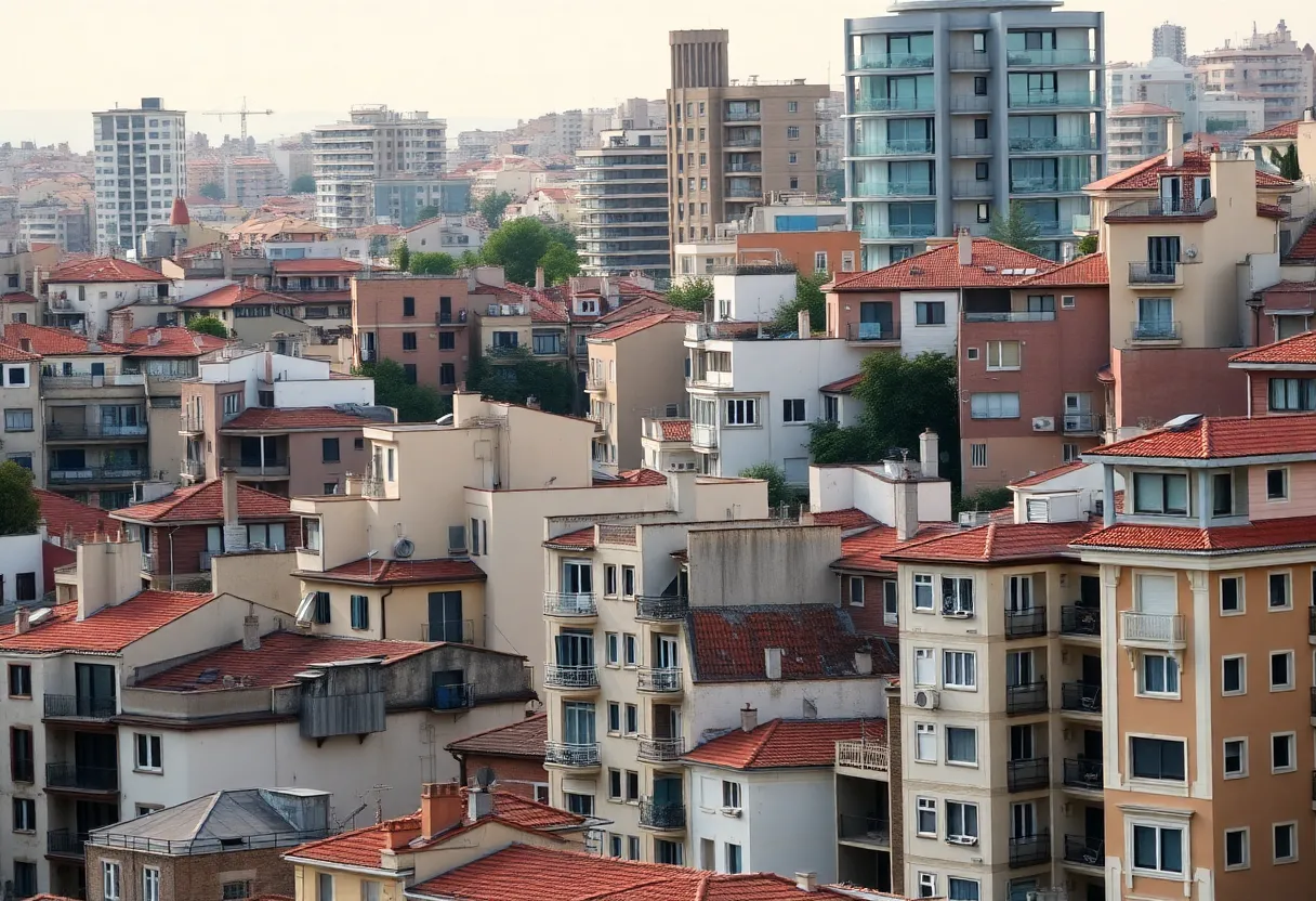 An urban view of Barcelona highlighting housing units.