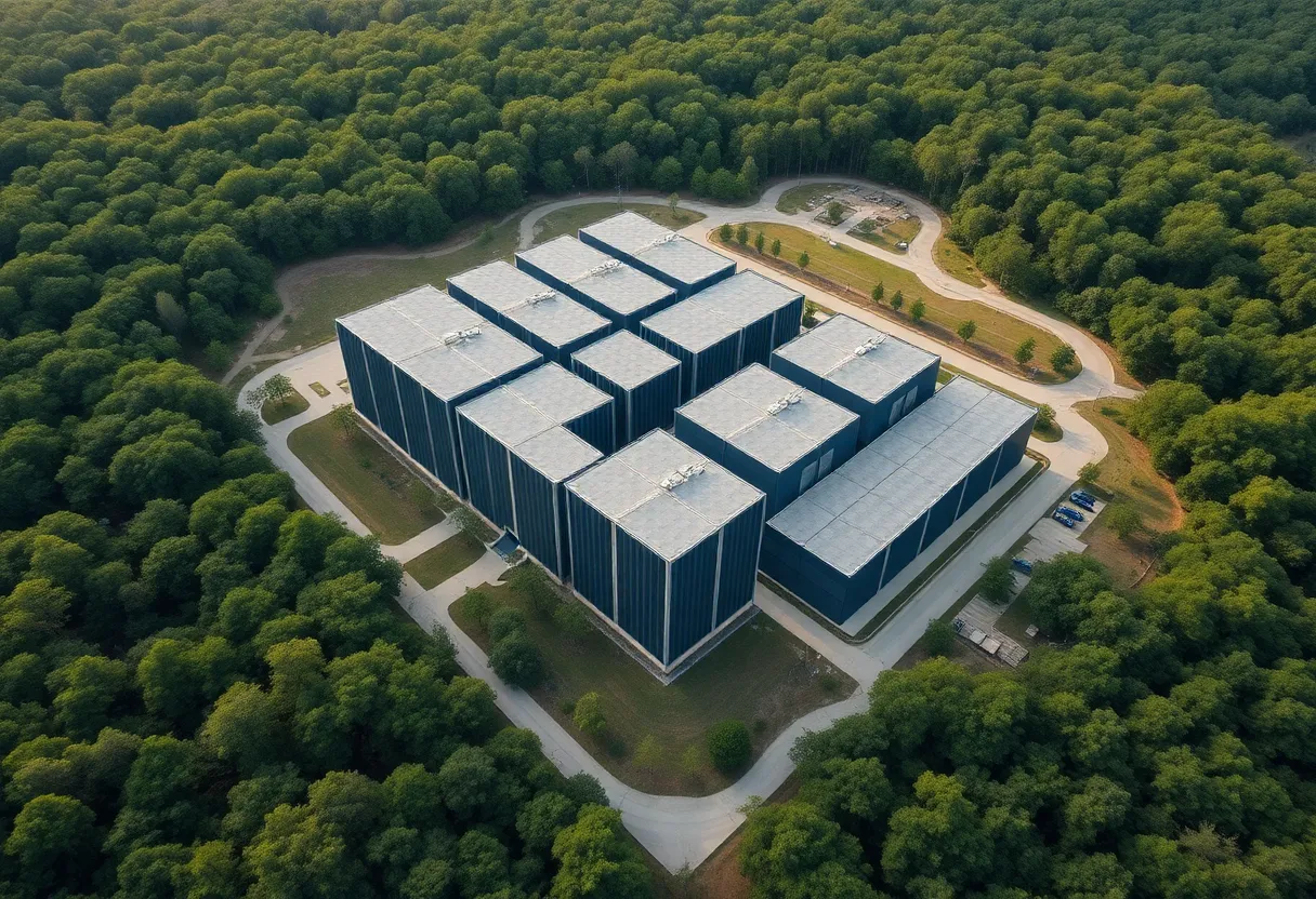 Aerial view of a large data center in Georgia
