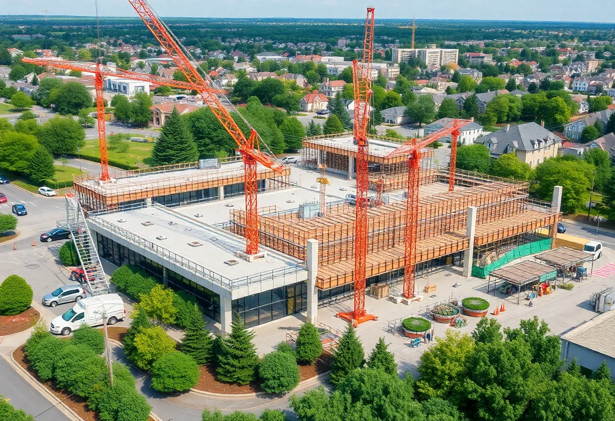 Construction site of Whole Foods grocery store in Frisco, Texas