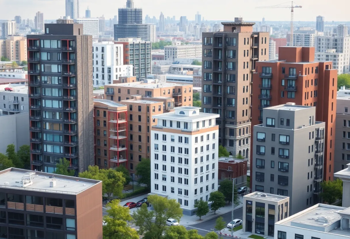 Conceptual image of affordable housing development in California