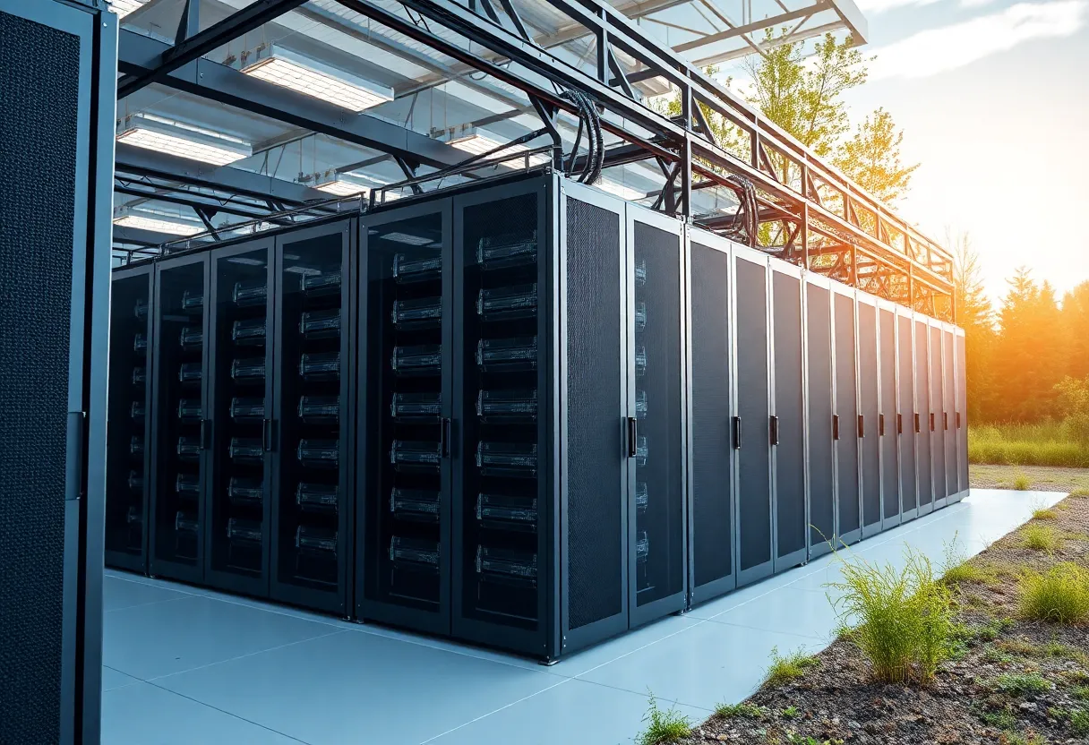 Data center infrastructure showcasing advanced servers and technology.