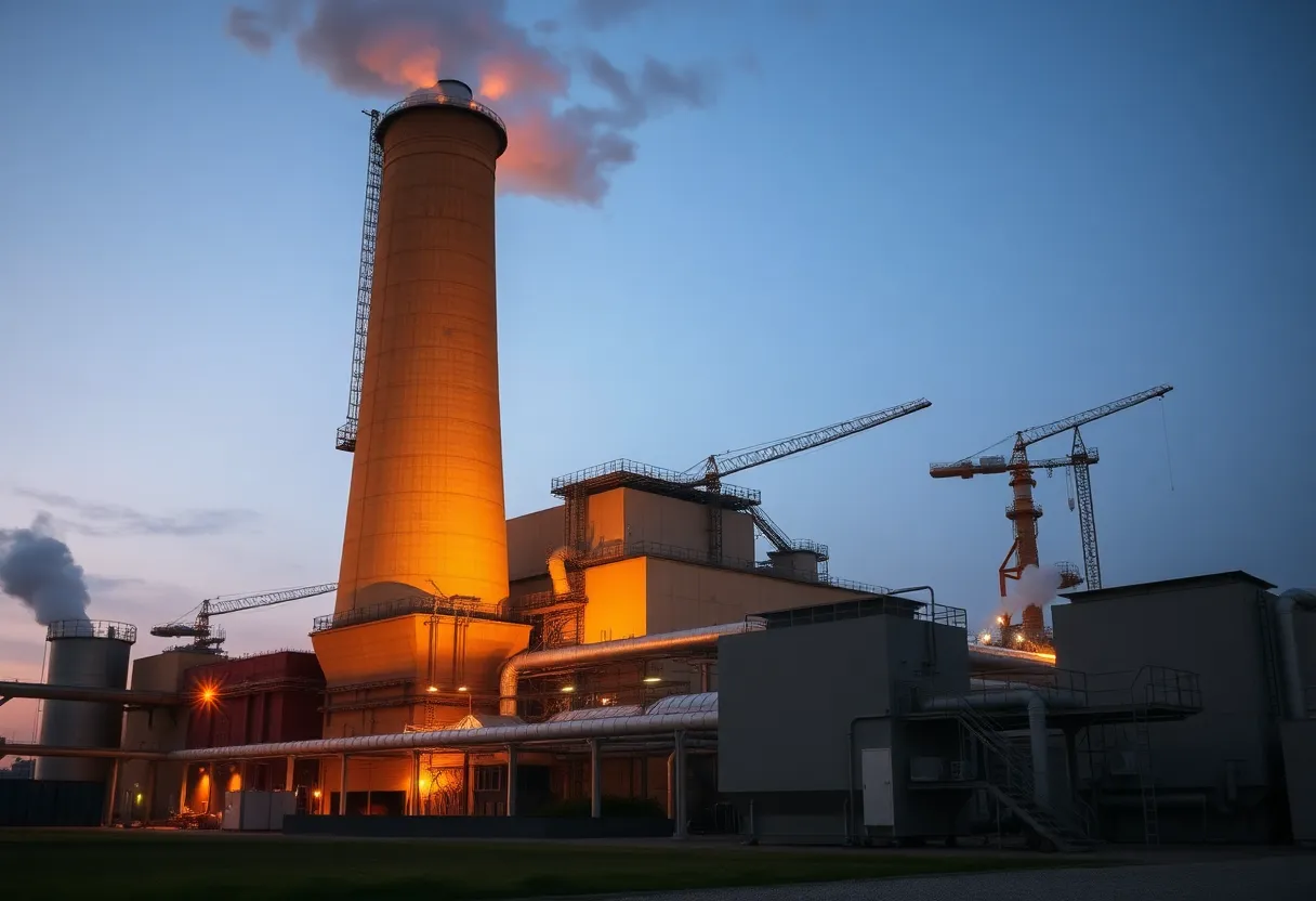 Cement kiln stack with heat exchanger, insulated oil pipes and on‑site ORC power unit at Dotternhausen