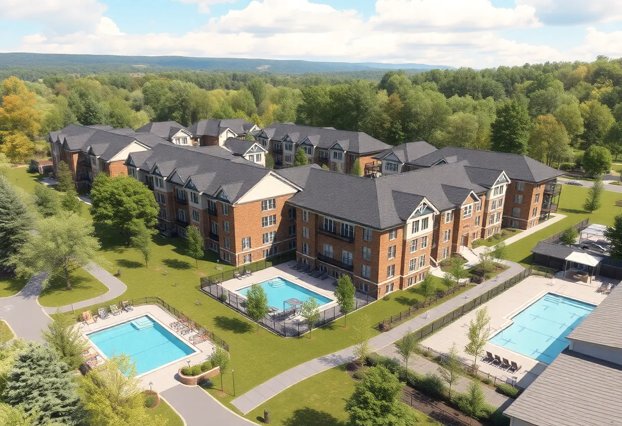 Rendering of a future build-to-rent housing community in Tuxedo, NY