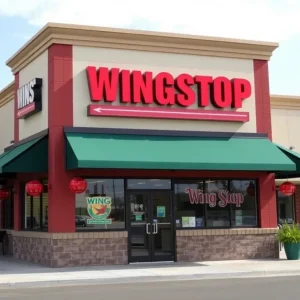 Exterior view of the new Wingstop restaurant in Yonkers