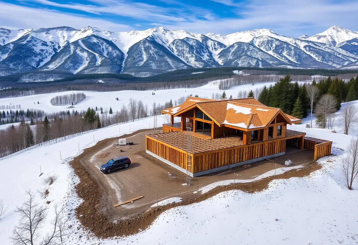 Construction site of the Chalet Alpina project in Aspen