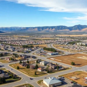 Urban scenery of Missoula with construction activity