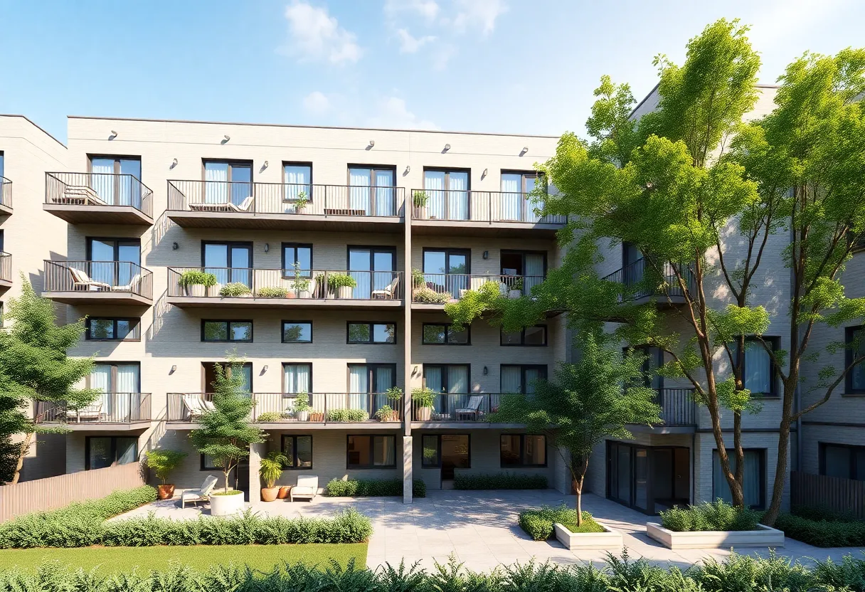 Rendering of the new six-story residential building in Olinville, The Bronx