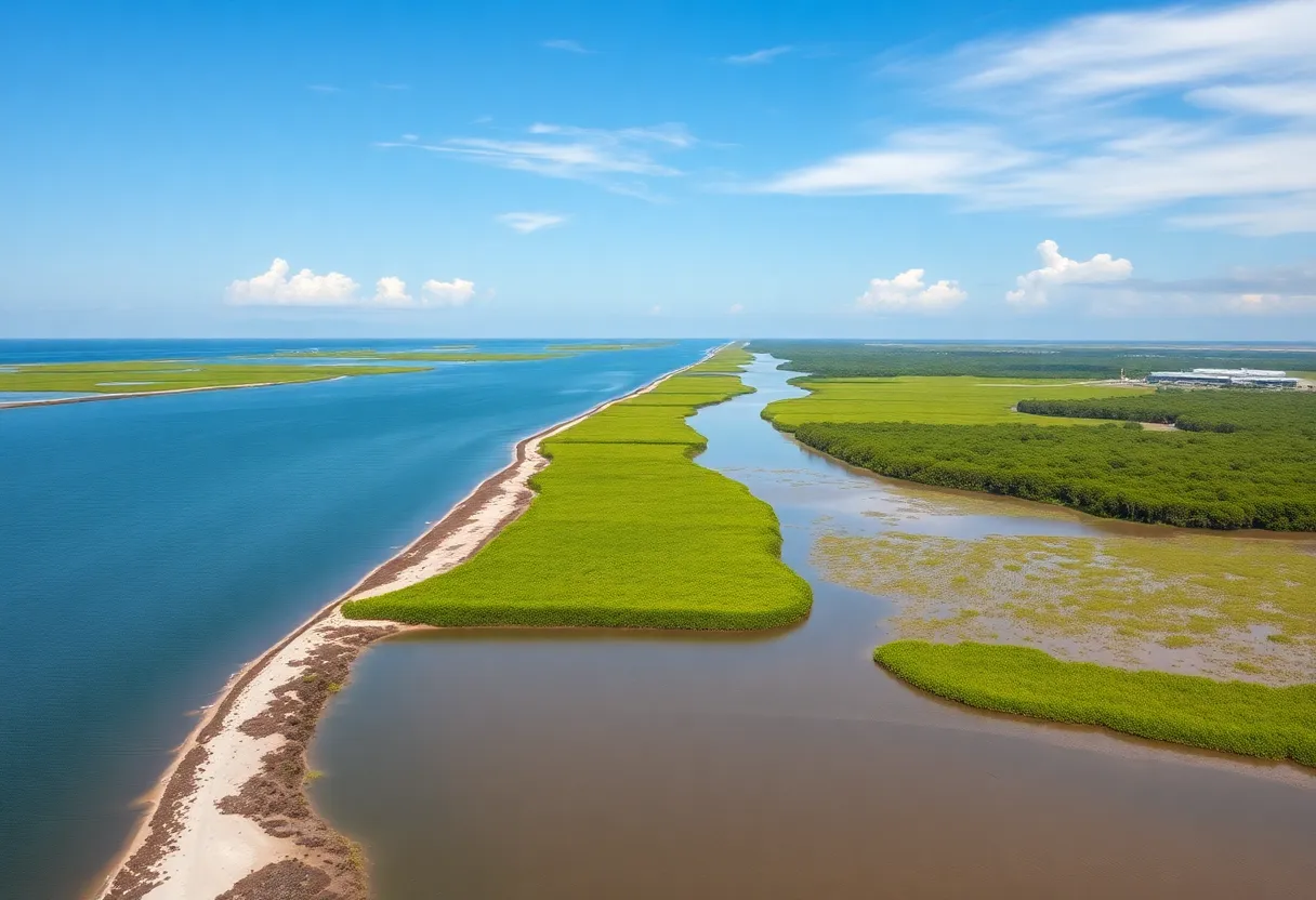 Coastal levee reinforcement project in Jefferson Parish, Louisiana